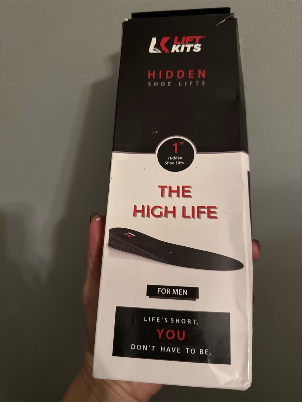 The High Life 1" Hidden Shoe Lifts for Men - Black- adjustable